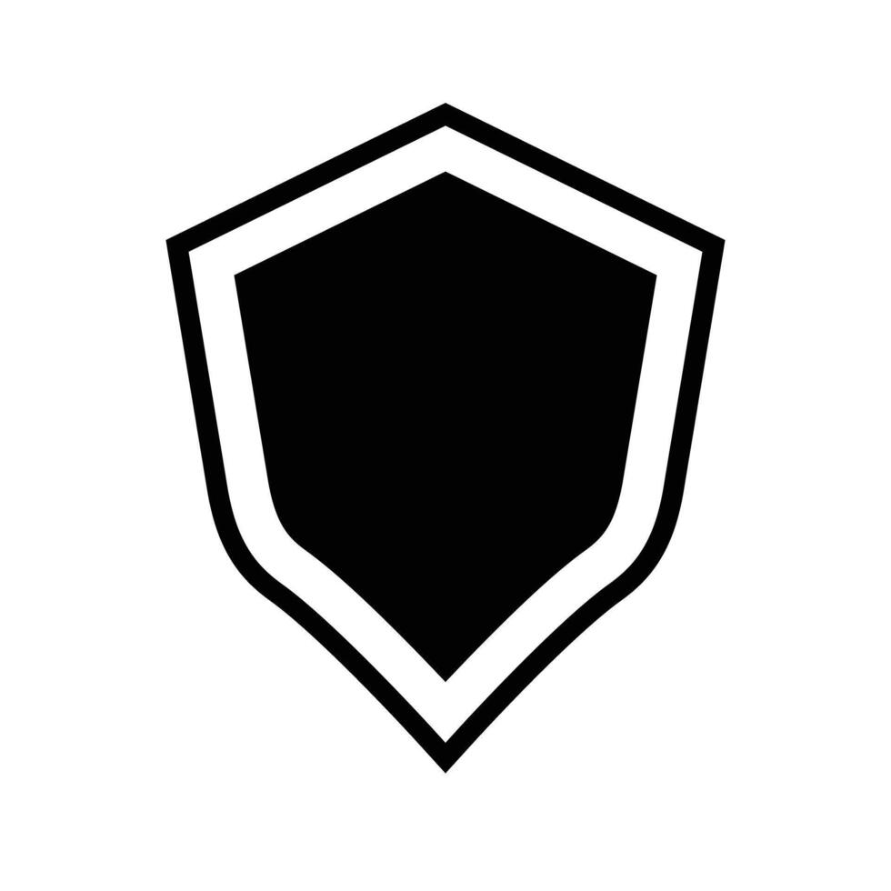 Shield silhouette icon. Defense and security. vector