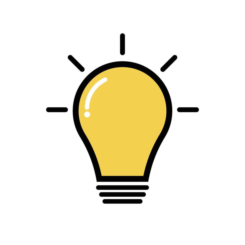 Pop light bulb icon. Idea, tip, inspiration. vector