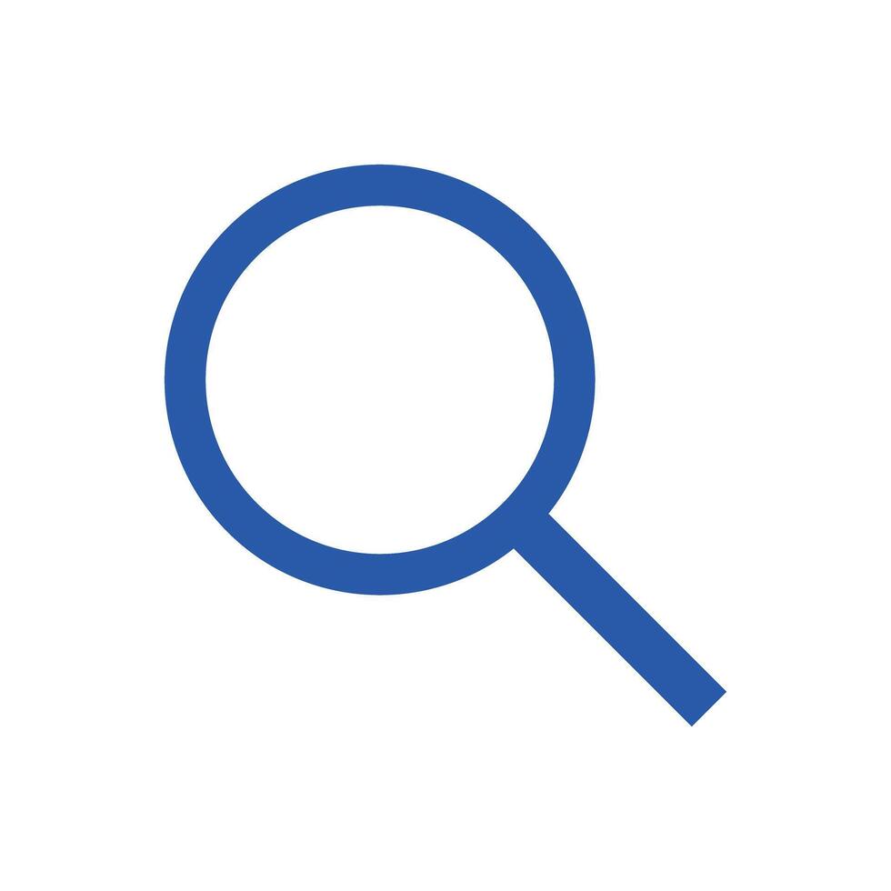 Blue magnifying glass icon vector