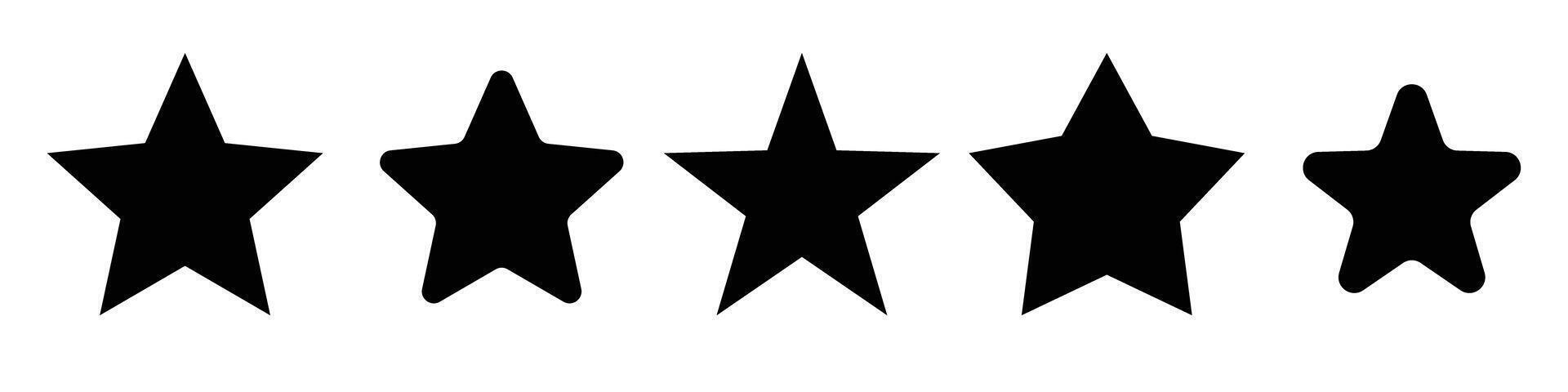 Star icons in various shapes. vector