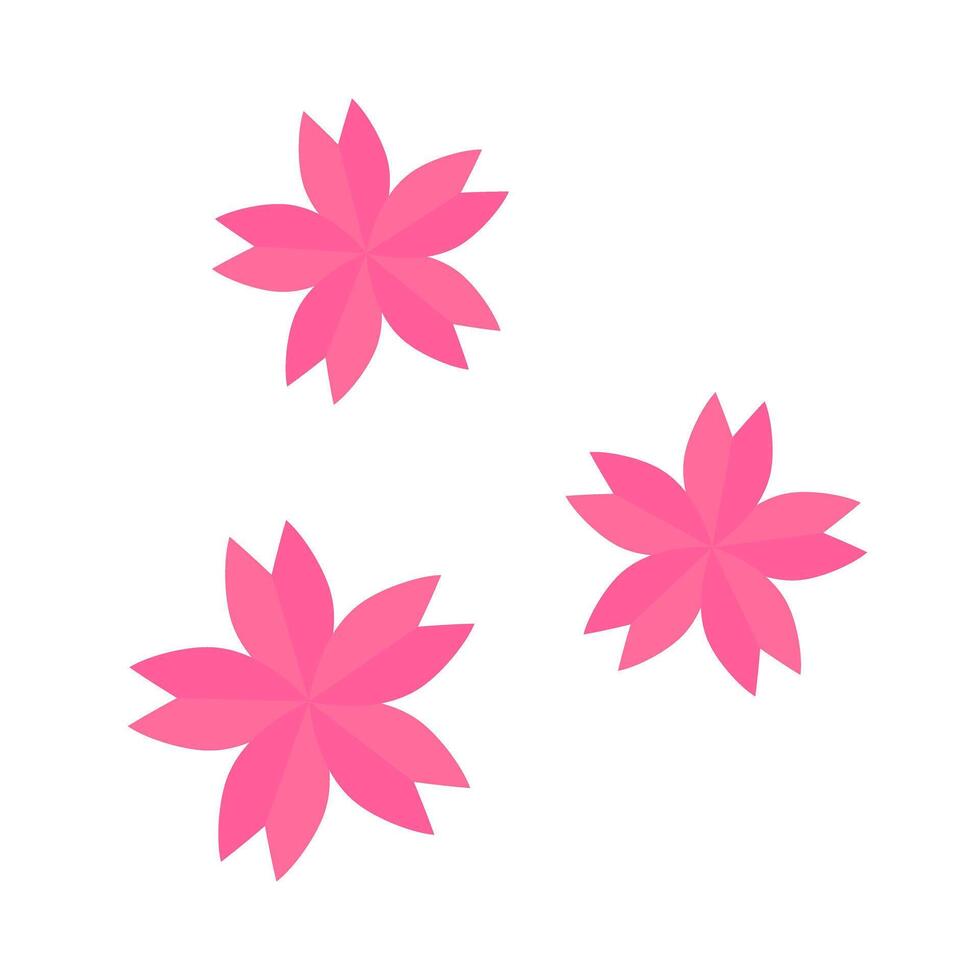 Pink cherry blossom icons. vector