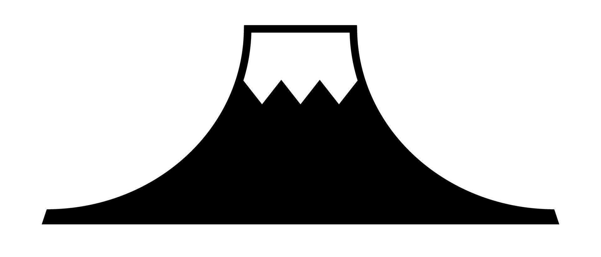 Mount Fuji silhouette icon. vector