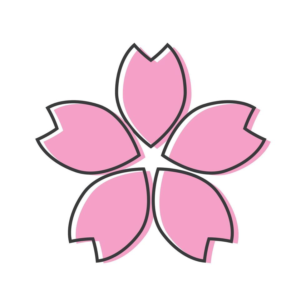 Stylishly designed cherry blossom. vector