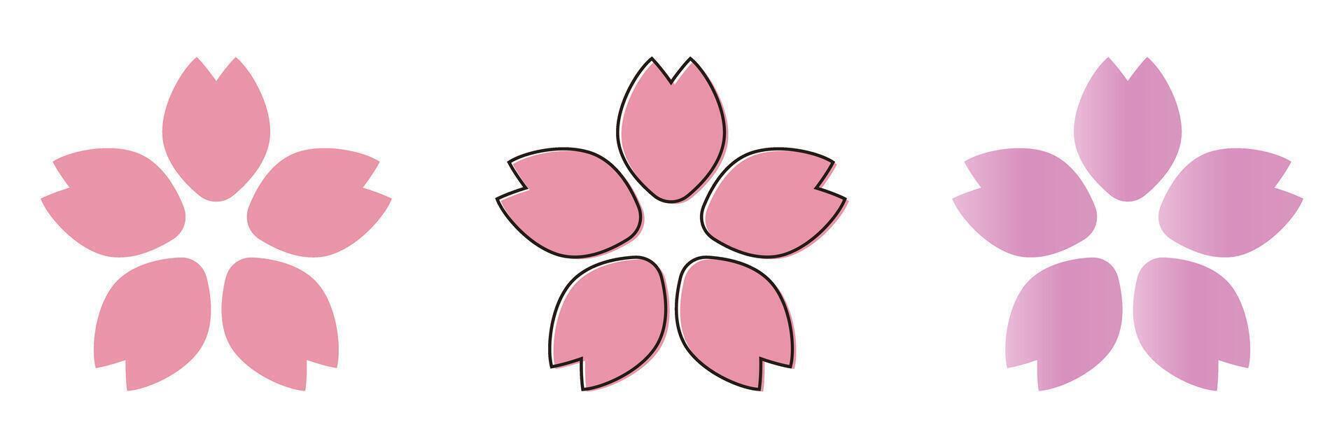 Cherry blossom icon set with various designs. vector