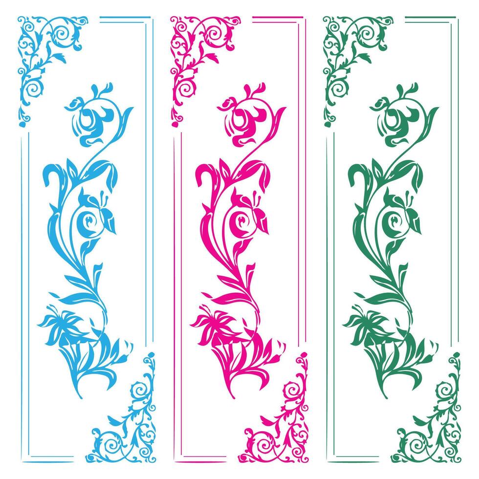 Flower Pattern Illustrations Border Design vector