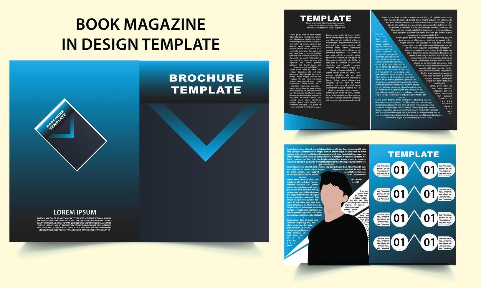 Book InDesign Magazine In design Brochure Template design vector