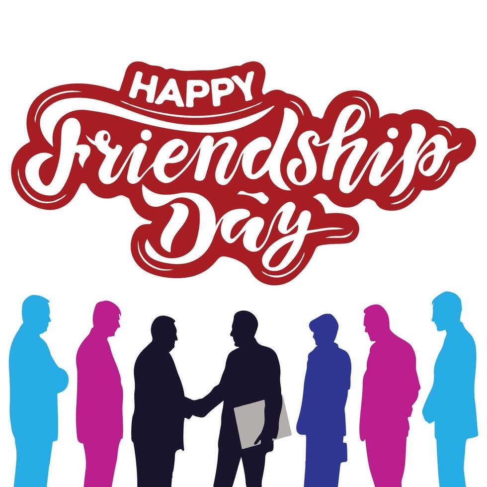 Happy Friendship Day with Business Man handshake vector