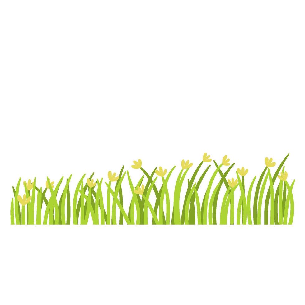 Grass with flower vector