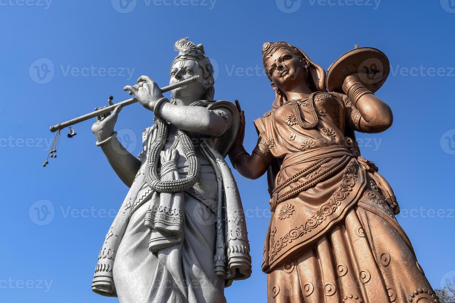 Big statue of Lord Radha Krishna near Delhi International airport, Delhi, India, Lord Krishna and Radha big statue touching sky at main highway Mahipalpur, Delhi photo