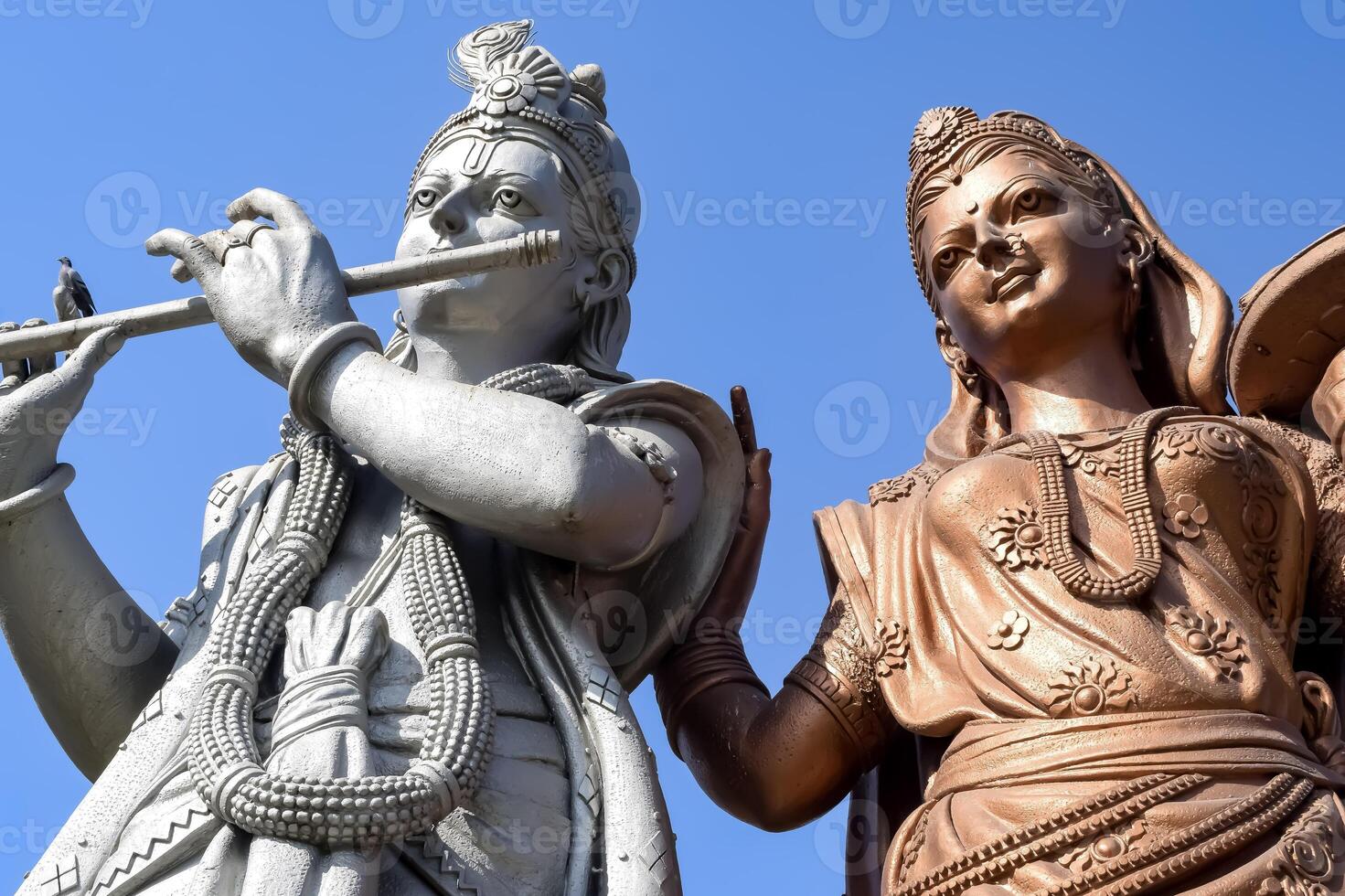 Big statue of Lord Radha Krishna near Delhi International airport, Delhi, India, Lord Krishna and Radha big statue touching sky at main highway Mahipalpur, Delhi photo