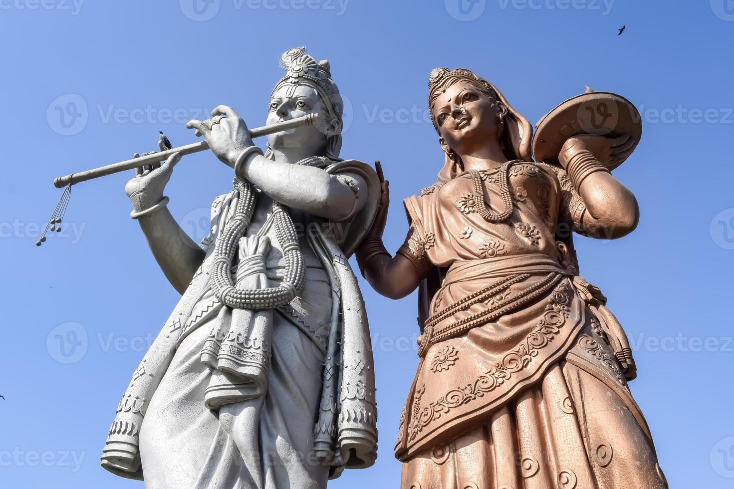 Big statue of Lord Radha Krishna near Delhi International airport, Delhi, India, Lord Krishna and Radha big statue touching sky at main highway Mahipalpur, Delhi photo