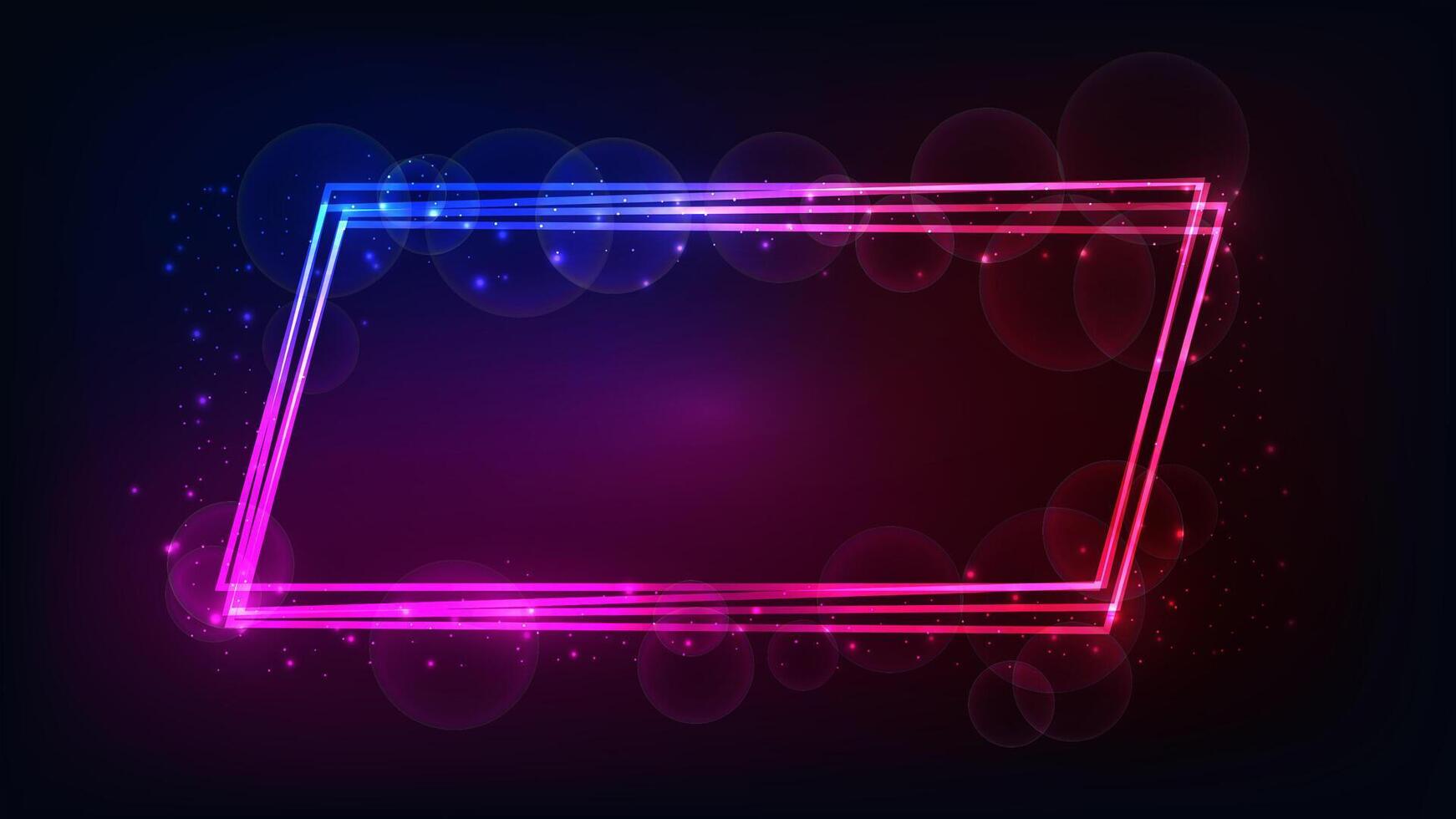 Neon frame with shining effects and sparkles vector