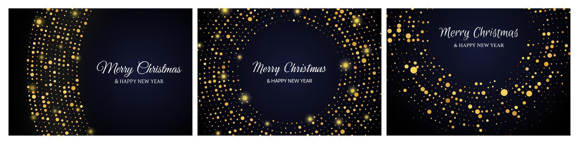 Merry Christmas backgrounds with gold glitter pattern vector