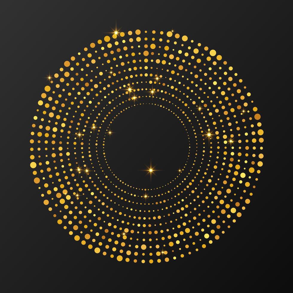 Abstract gold glowing halftone dotted background vector