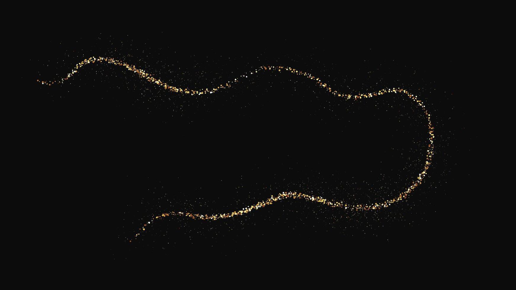 Gold glittering confetti wave and stardust vector