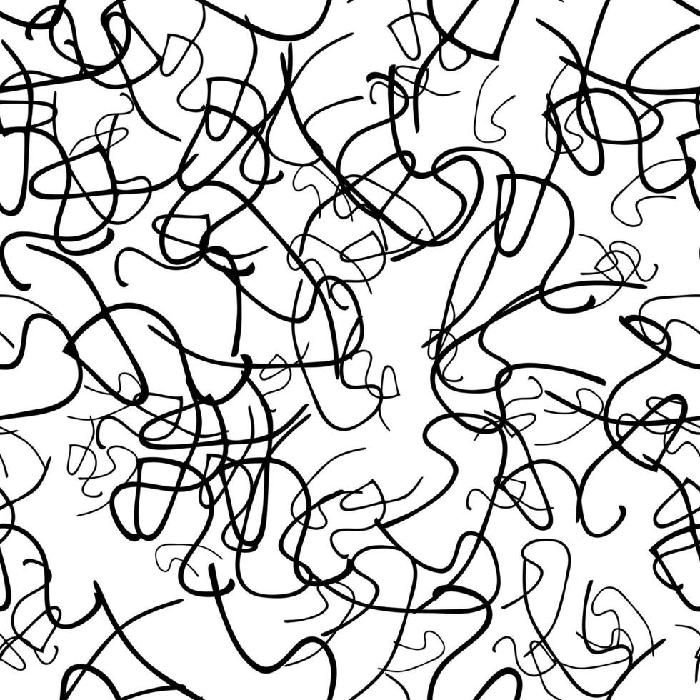 Seamless pattern with sketch squiggle vector
