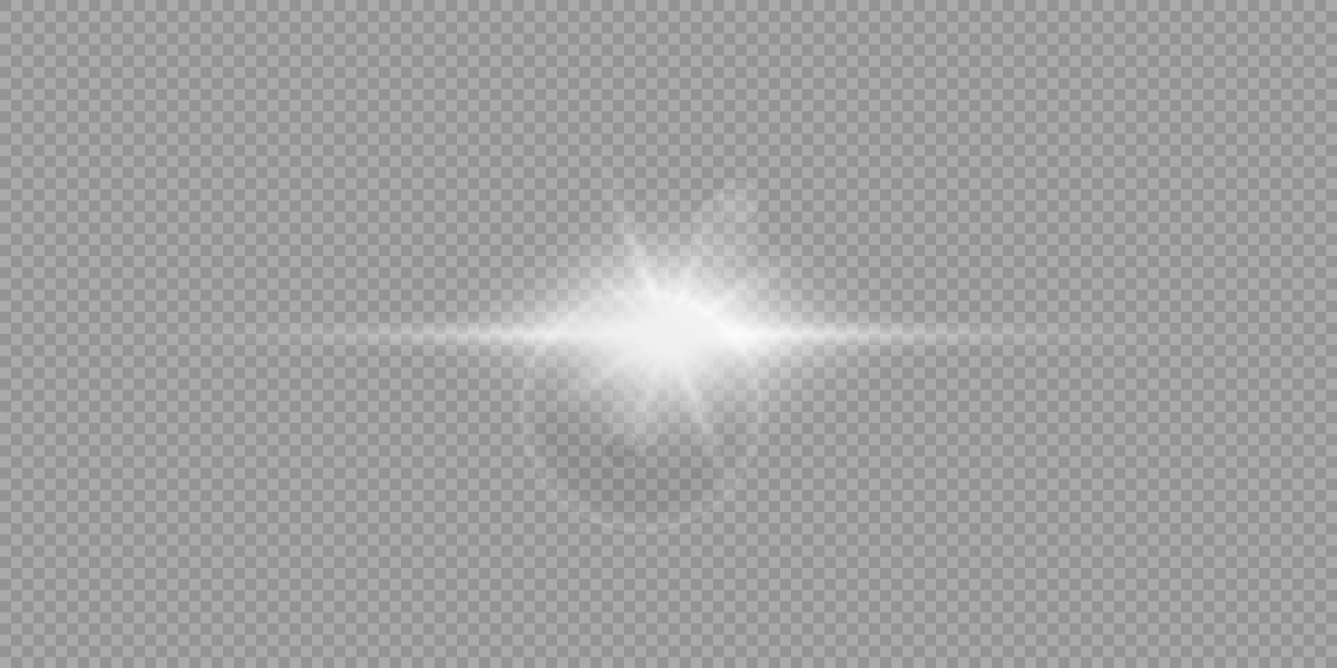 White horizontal light effect of lens flares vector