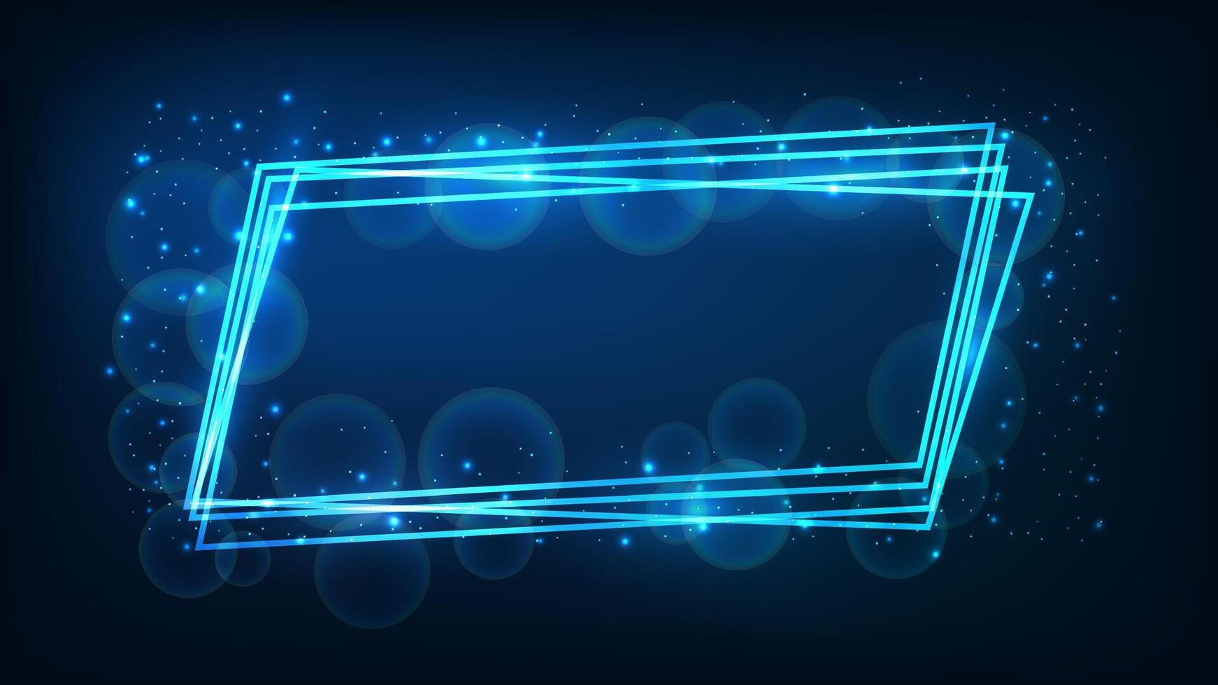 Neon frame with shining effects and sparkles vector
