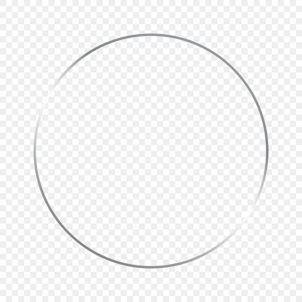Silver glowing circle frame isolated on background. Shiny frame with glowing effects. illustration. vector