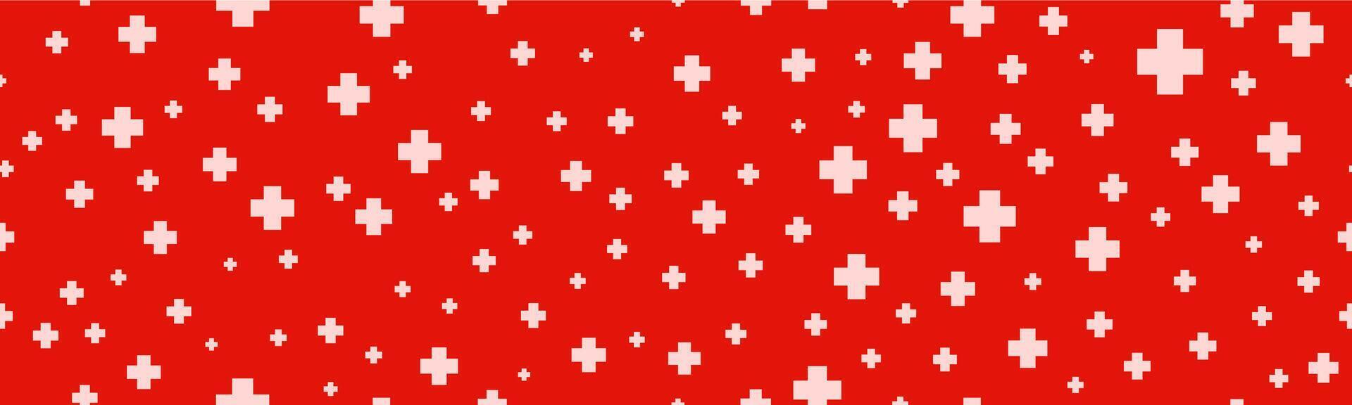Seamless hospital background with plus symbols vector