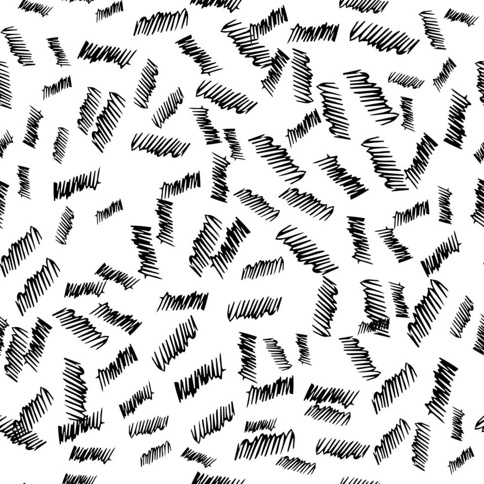 Seamless pattern with black pencil brushstrokes vector