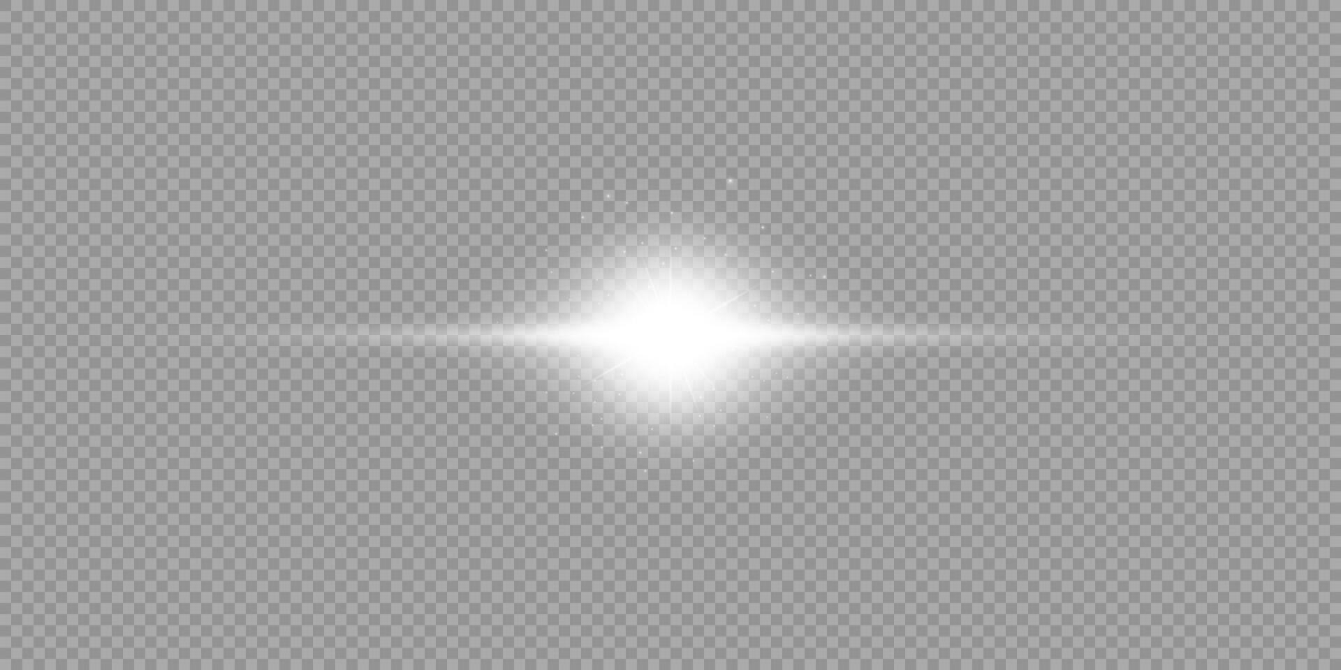 White horizontal light effect of lens flares vector