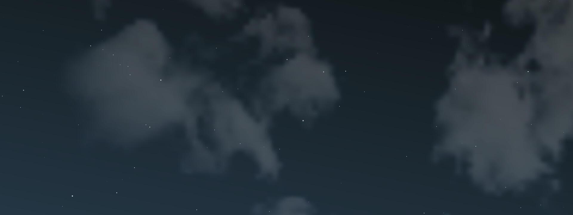 Night sky with clouds and many stars vector