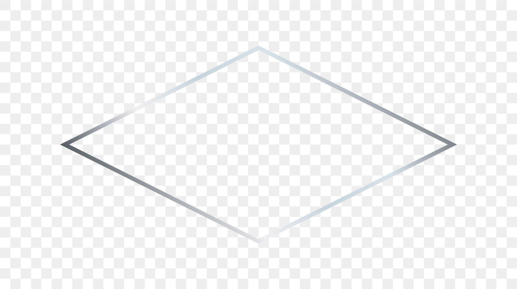 Silver glowing rhombus shape frame vector