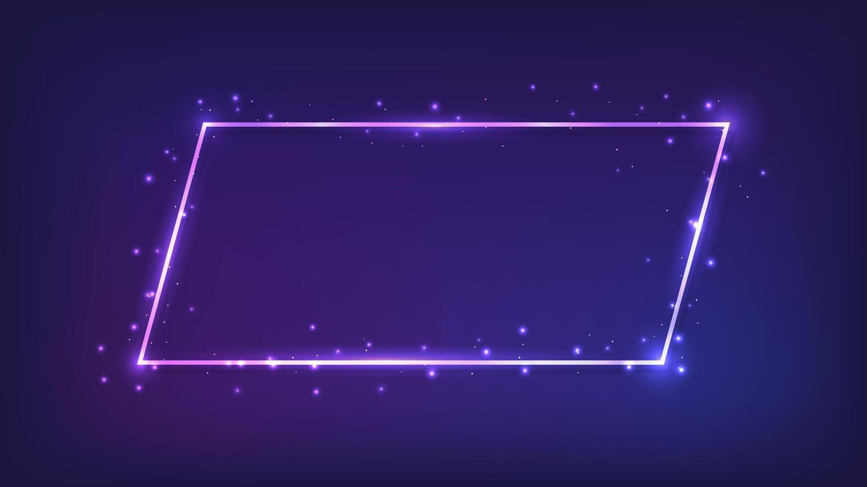 Neon frame with shining effects vector