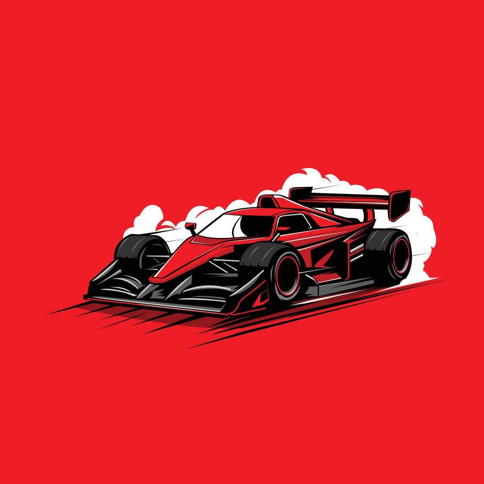 red car speed on smokey vector
