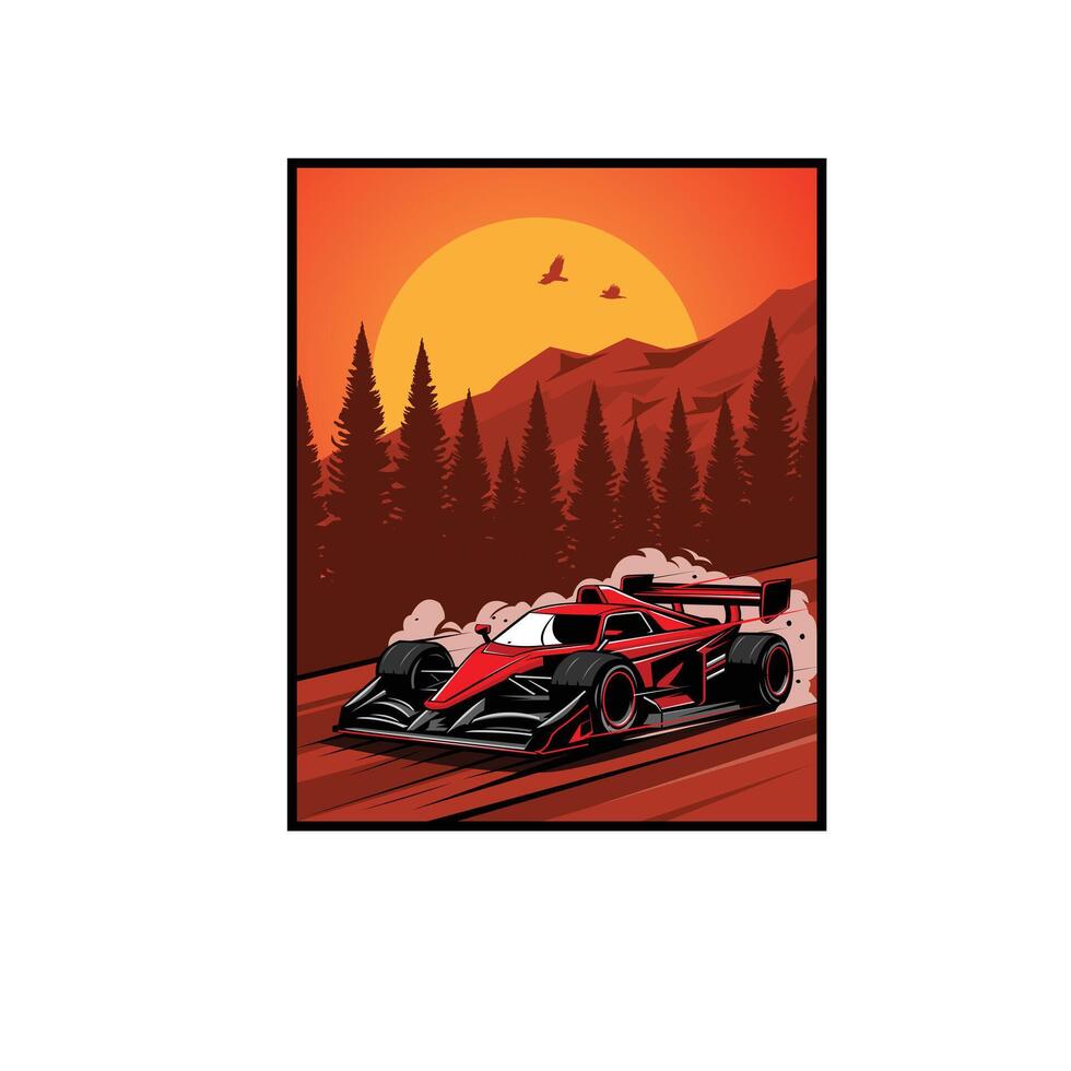 auto sport on speed way illustration vector
