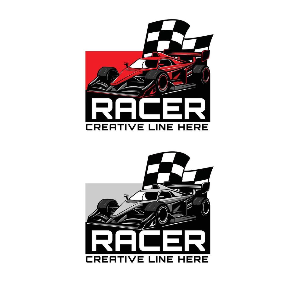 racer speed and flag design illustrator vector