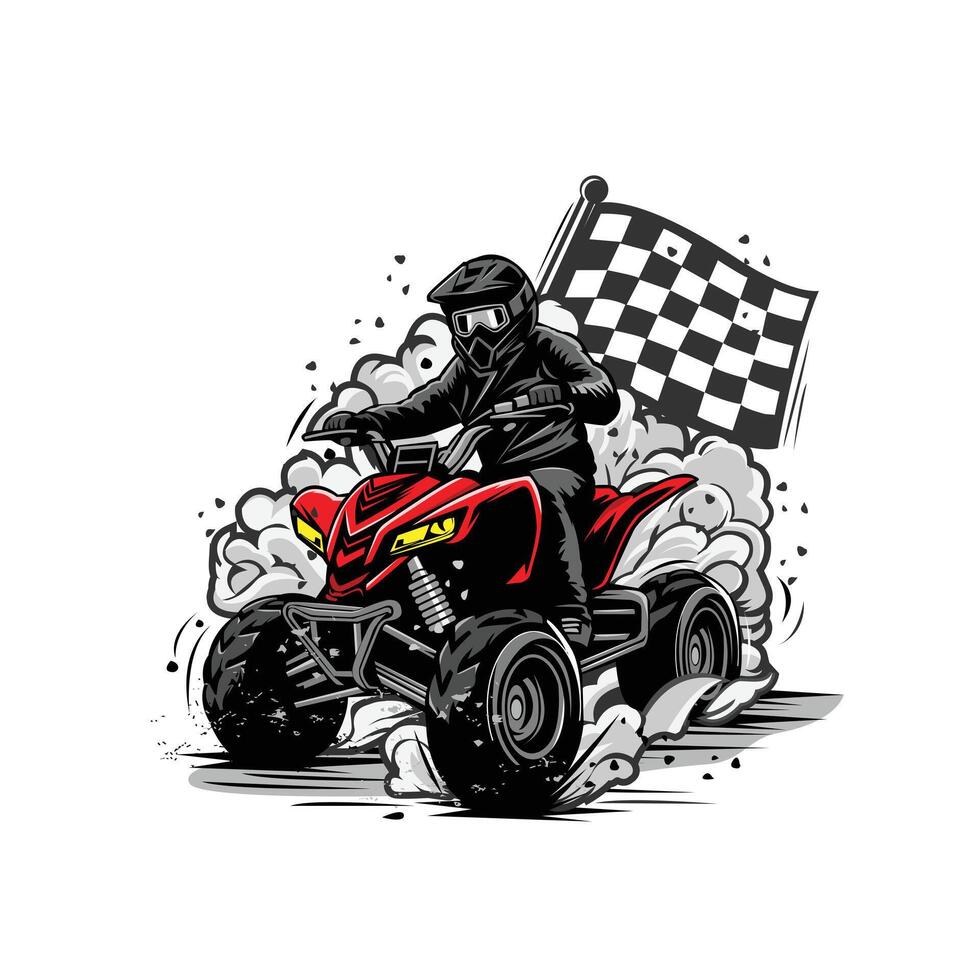 atv smokey with winner flag vector