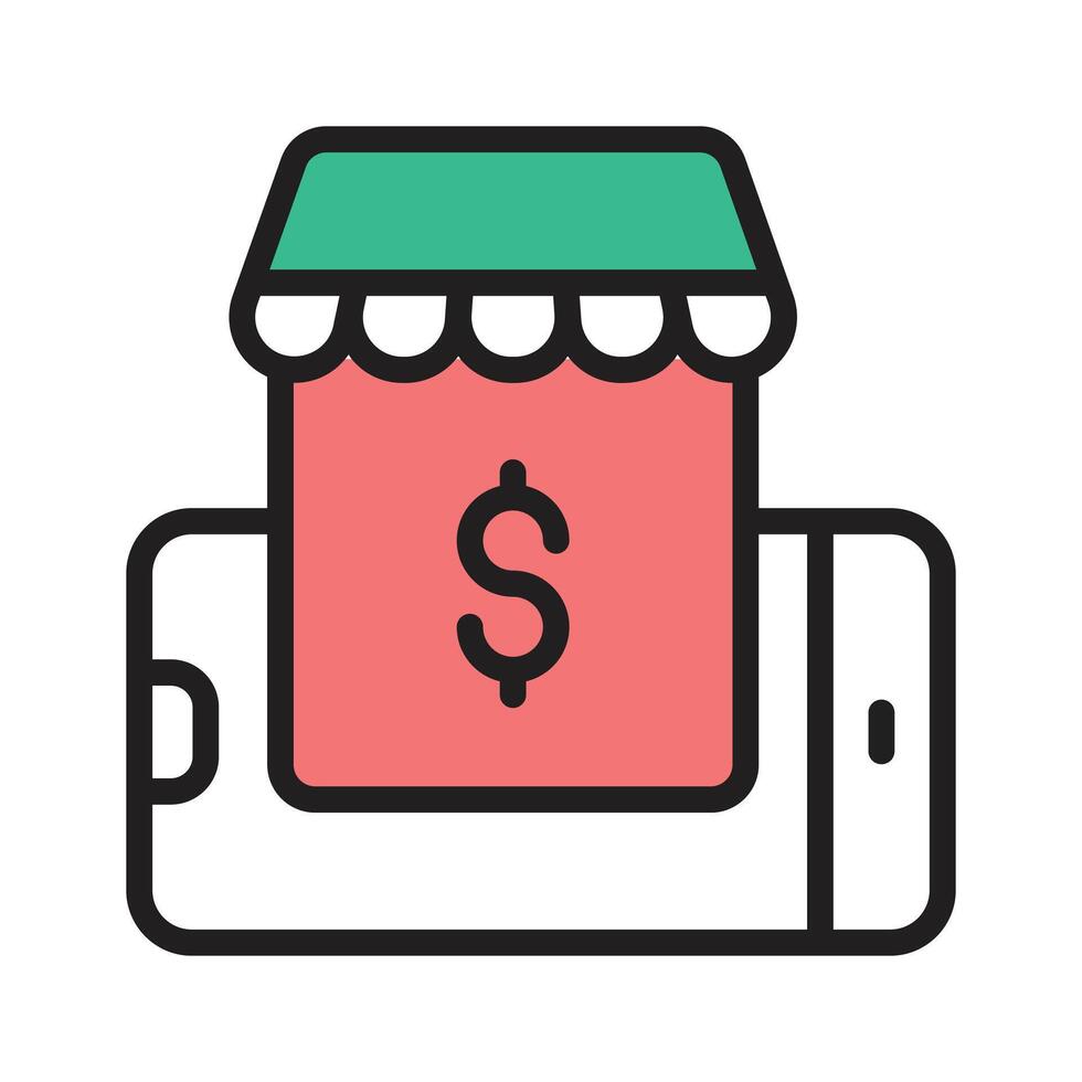 Shop anywhere with your mobile phone, using icons for easy payments vector