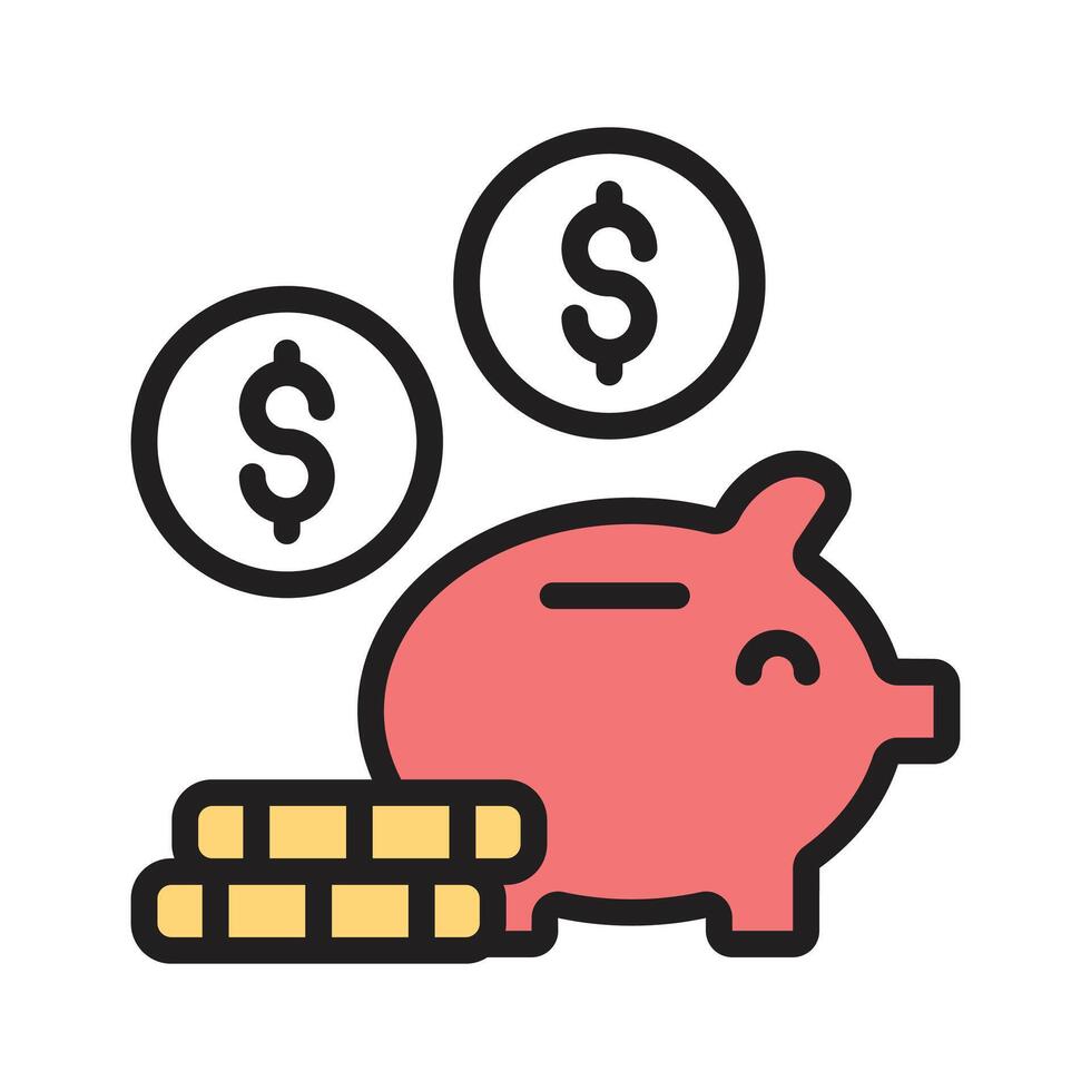 Start saving money with the piggy bank for financial security and growth vector