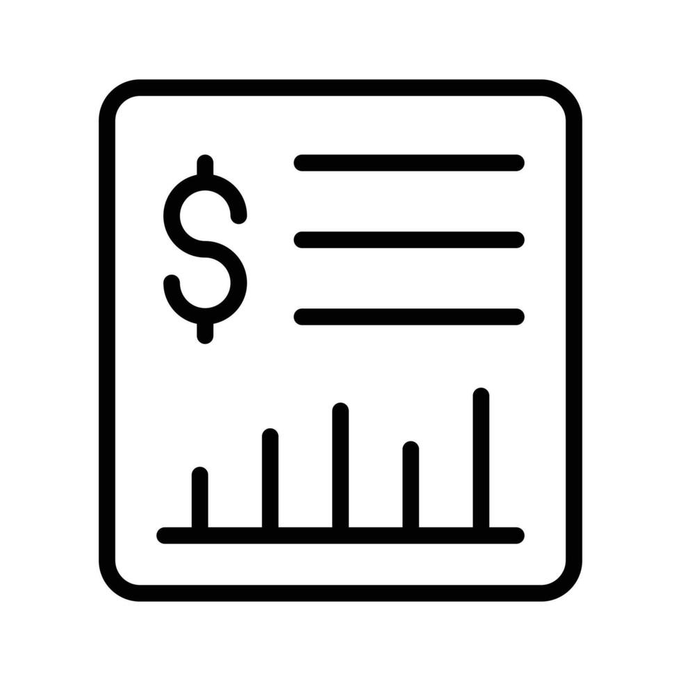 A document with a dollar sign on it shows the financial statement icon vector