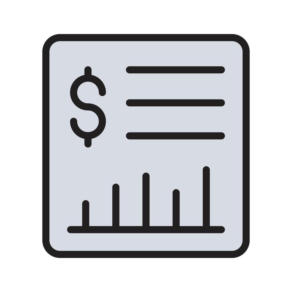 A document with a dollar sign on it shows the financial statement icon vector