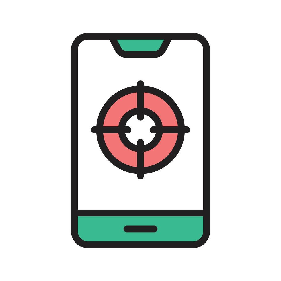 Get your hands on this flat icon of phone target vector