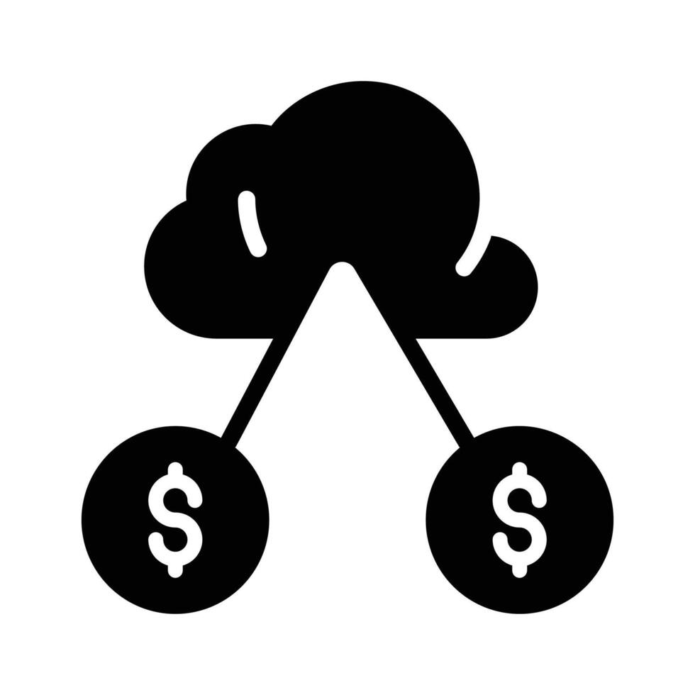 Access cloud-based financial transactions with a money icon for easy transactions vector