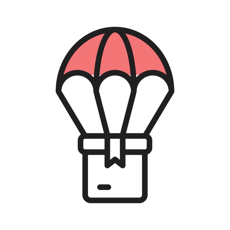 Experience aerial delivery with our icon for efficient transportation of goods. vector