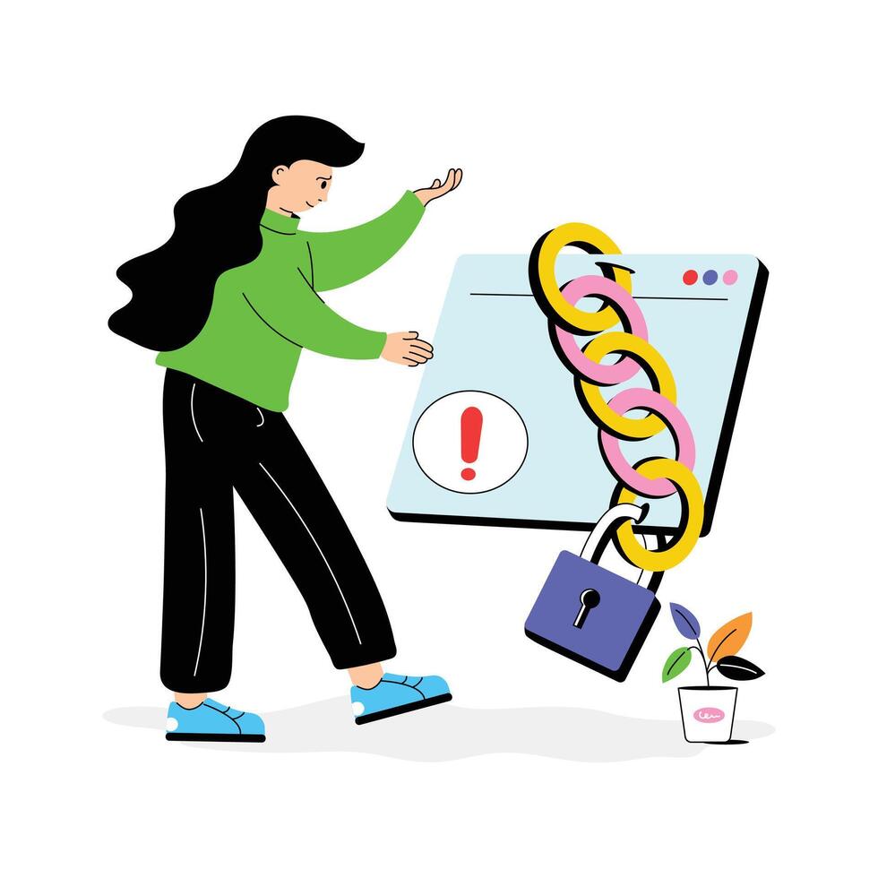 An image showing a locked website illustration, indicating restricted access. vector