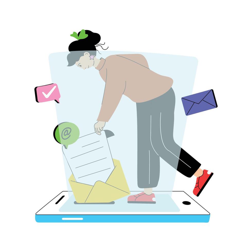 Premium design flat illustration of customer mail, represent the email services vector