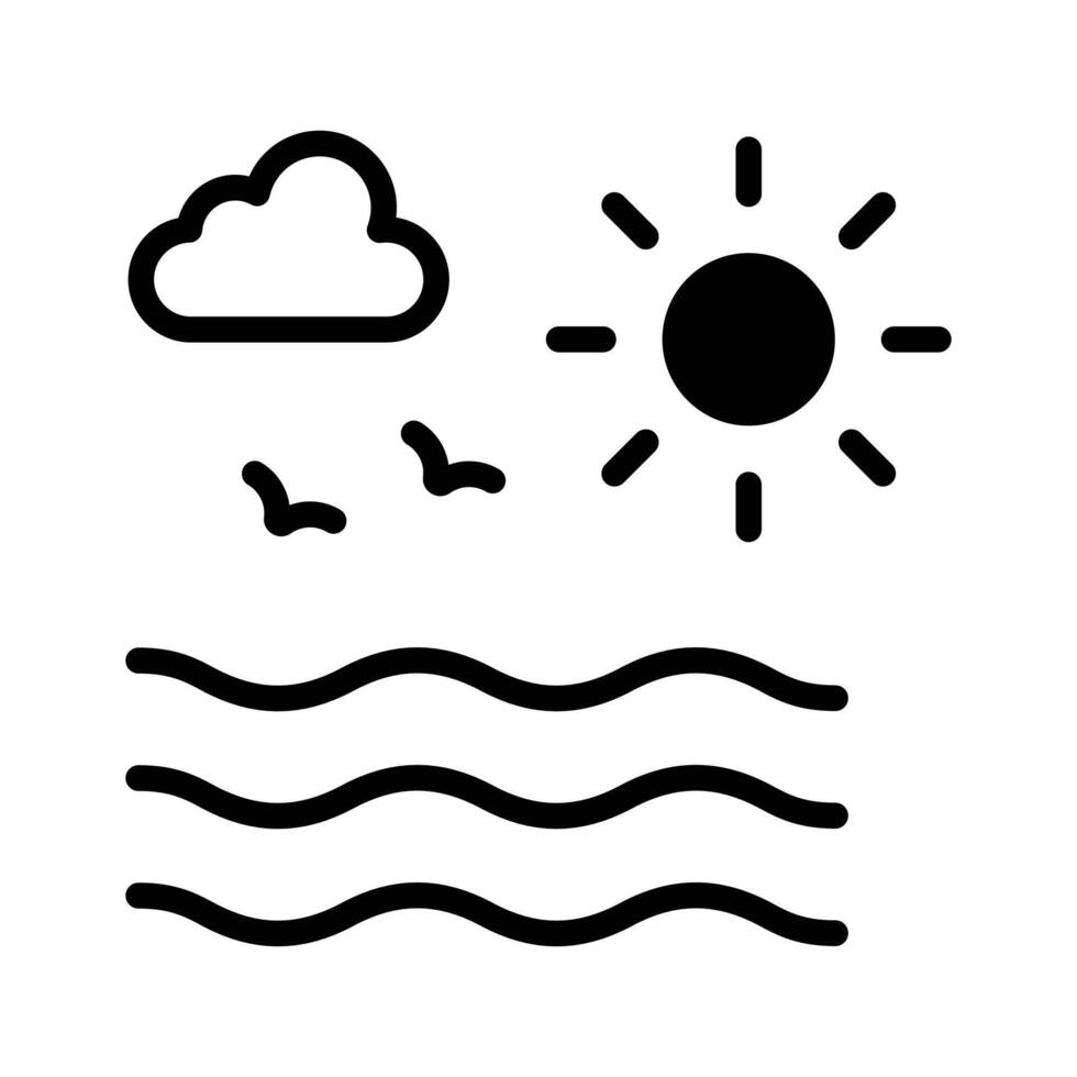 Premium design of icon of weather, with cloudy scene and birds chirping vector