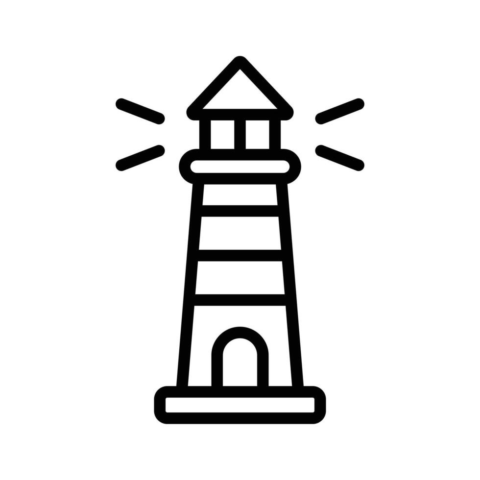 Let our charming Lighthouse Icon guide you through stormy seas and calm waters alike vector