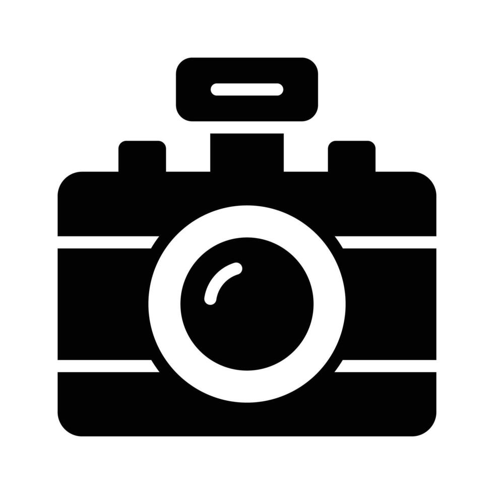 Trendy icon of digital camera, used for capturing moments and making memories vector