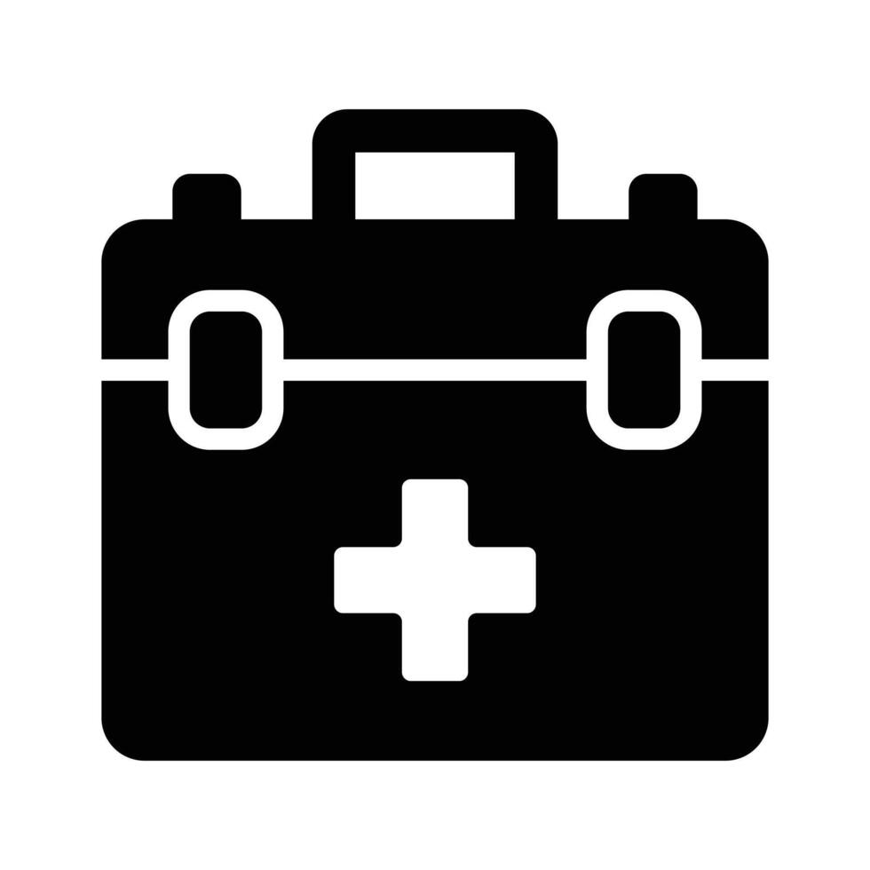 An icon of a first aid kit, featuring clean lines and essential elements for medical assistance. vector