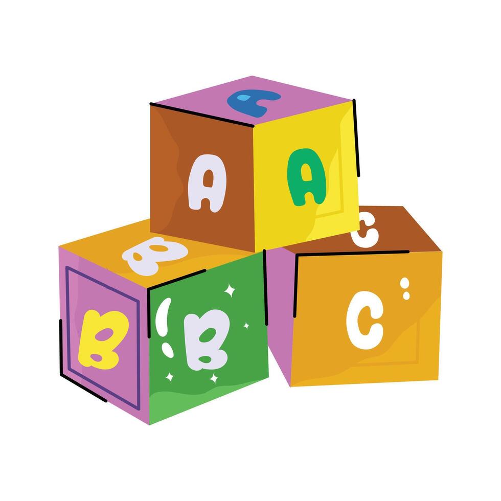 Try this sketchy sticker of letter cubes vector