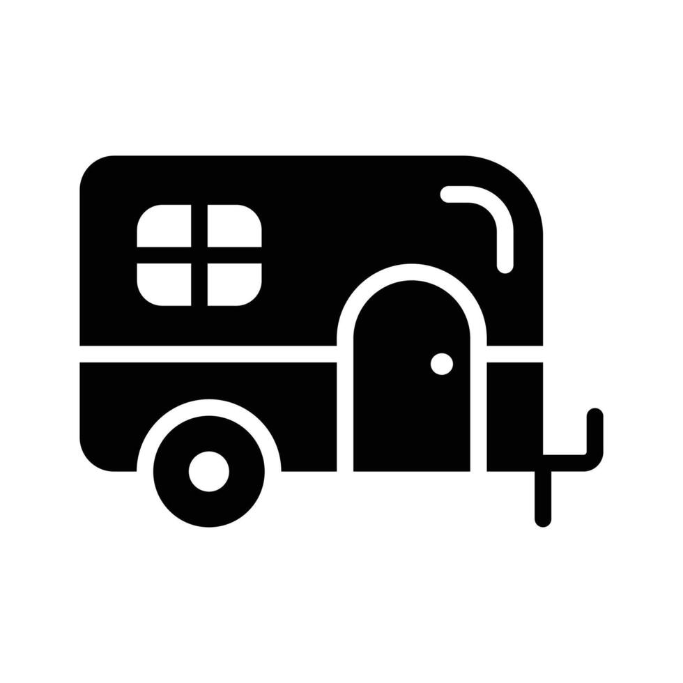 Hit the road with our Camping Van Icon Ideal for wanderlust designs and outdoor enthusiasts. vector