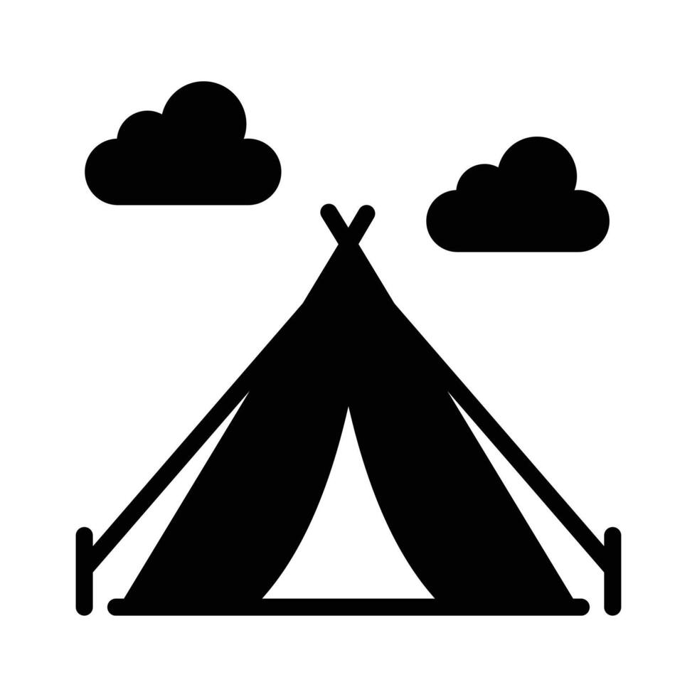 Embrace the wilderness with our Outdoor Camping Icon Designed for adventure-themed designs and nature enthusiasts. vector