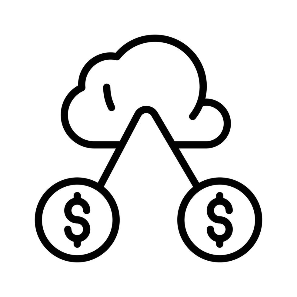 Access cloud-based financial transactions with a money icon for easy transactions vector